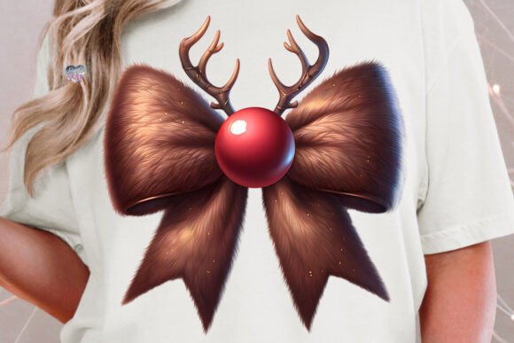 Girly Christmas Reindeer Coquette Png: A Festive Digital Design for Print Projects