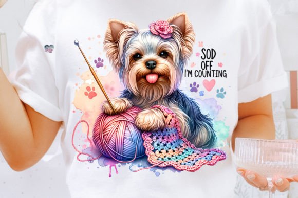 Yorkshire Terrier Dog Mama PNG Crochet: A Versatile Digital Design for Creative Projects